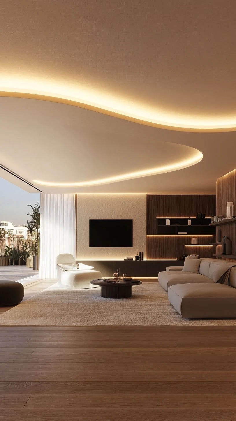 Réalisation SHM Élec33 : salon et éclairage LED indirect au plafond